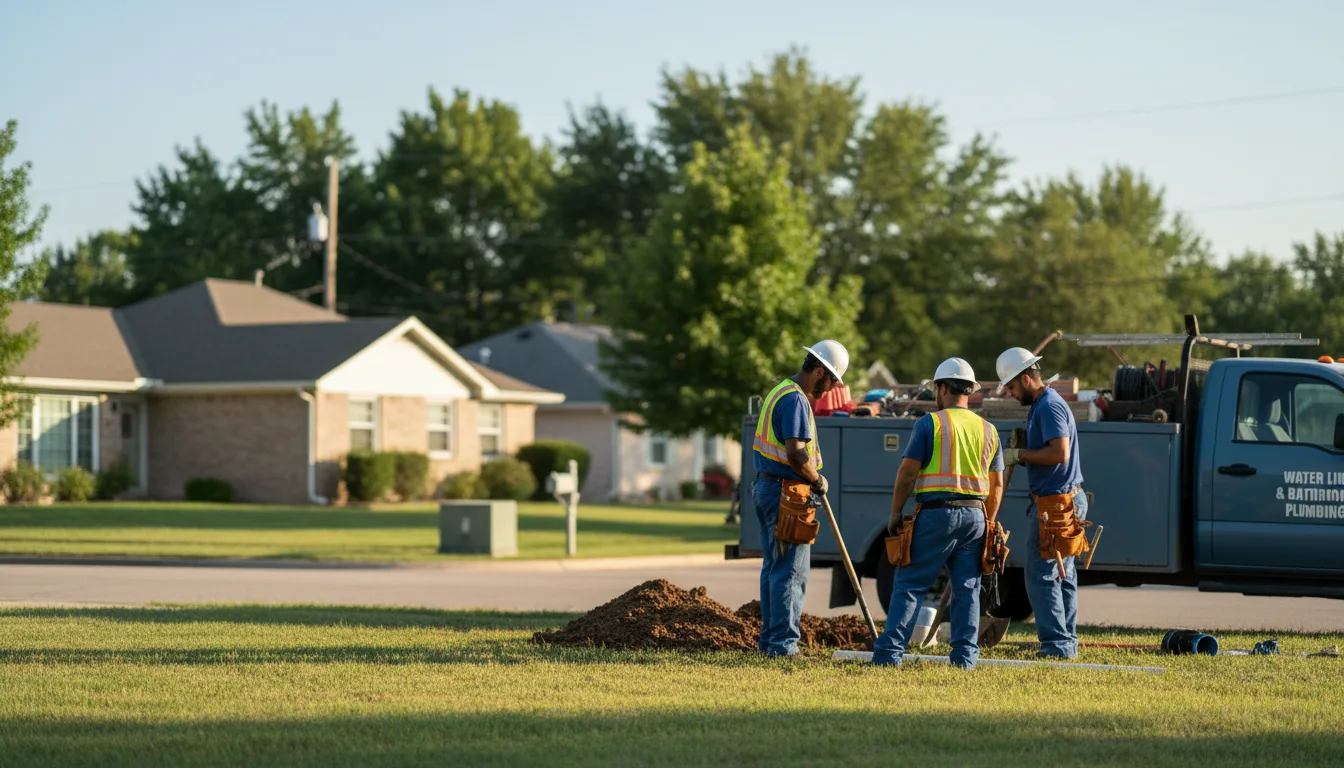 Residential water line and bathroom plumbing service in Thornton, PA